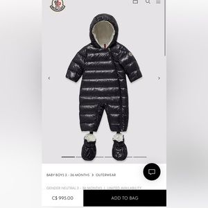 Baby Moncler Snowsuit with booties